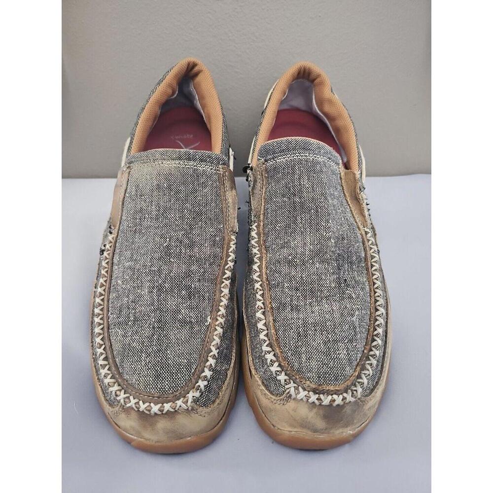 Twisted X Eco Women's Moccasins 10.5 Slip On Leather Canvas Loafers